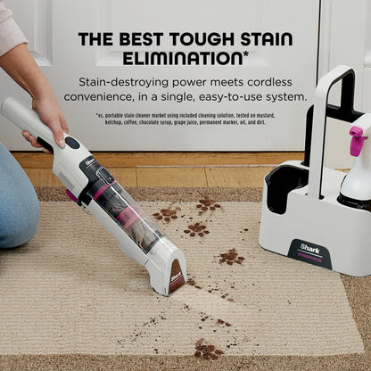 Shark StainForce Cordless Spot Cleaner, Portable Bagless Stain Remover with Self-Cleaning Function, HX100