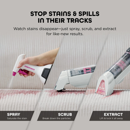 Shark StainForce Cordless Spot Cleaner, Portable Bagless Stain Remover with Self-Cleaning Function, HX100